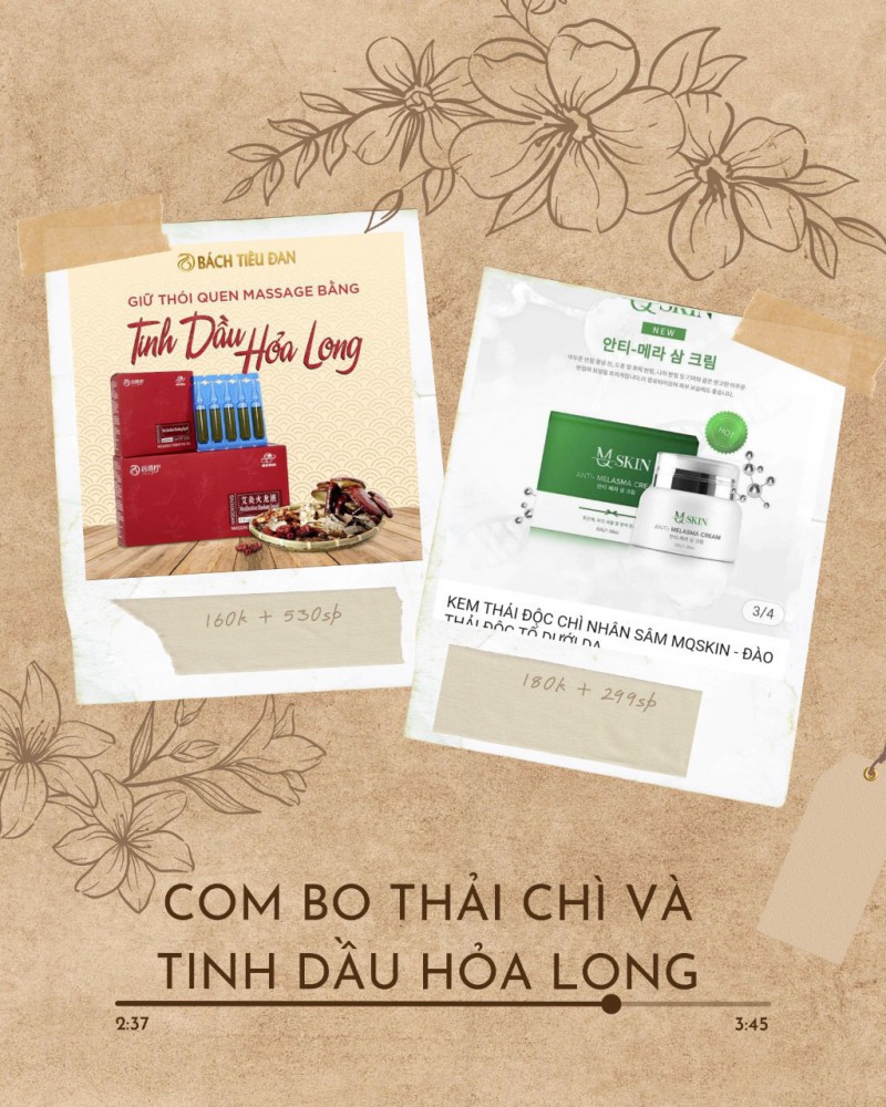 COM BO KEM THẢI CHÌ VÀ TINH DẦU HOẢ LONG