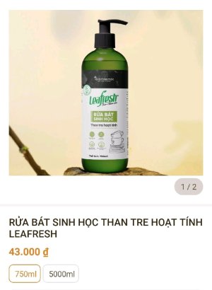 Nước rửa bát sinh học than tre hoạt tính