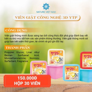 VIÊN GIẶT SINH HỌC YTP HƯƠNG HOA 3D 30 VIÊN Tiện Lợi Thơm Hương Quần Áo