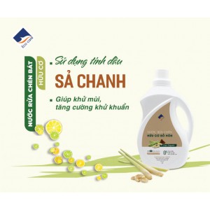 Nước rửa chén hữu cơ Bồ hòn Tinh dầu Sả chanh 4L
