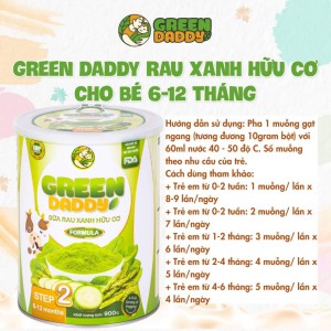SỮA GREEN DADDY STEP 2 RAU XANH HỮU CƠ CHO BÉ TỪ 6 - 12 THÁNG TUỔI