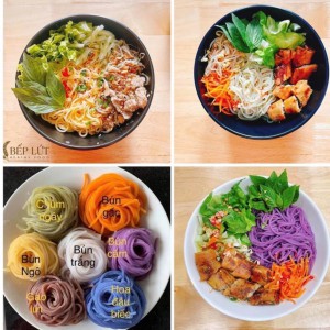 Bún ngũ sắc rau củ