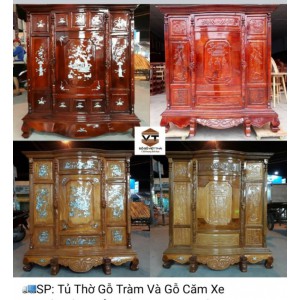 TỦ THỜ GỖ TRÀM VÀ GỖ CĂM XE