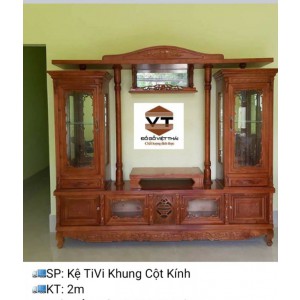 KỆ TIVI KHUNG CỘT  KÍNH